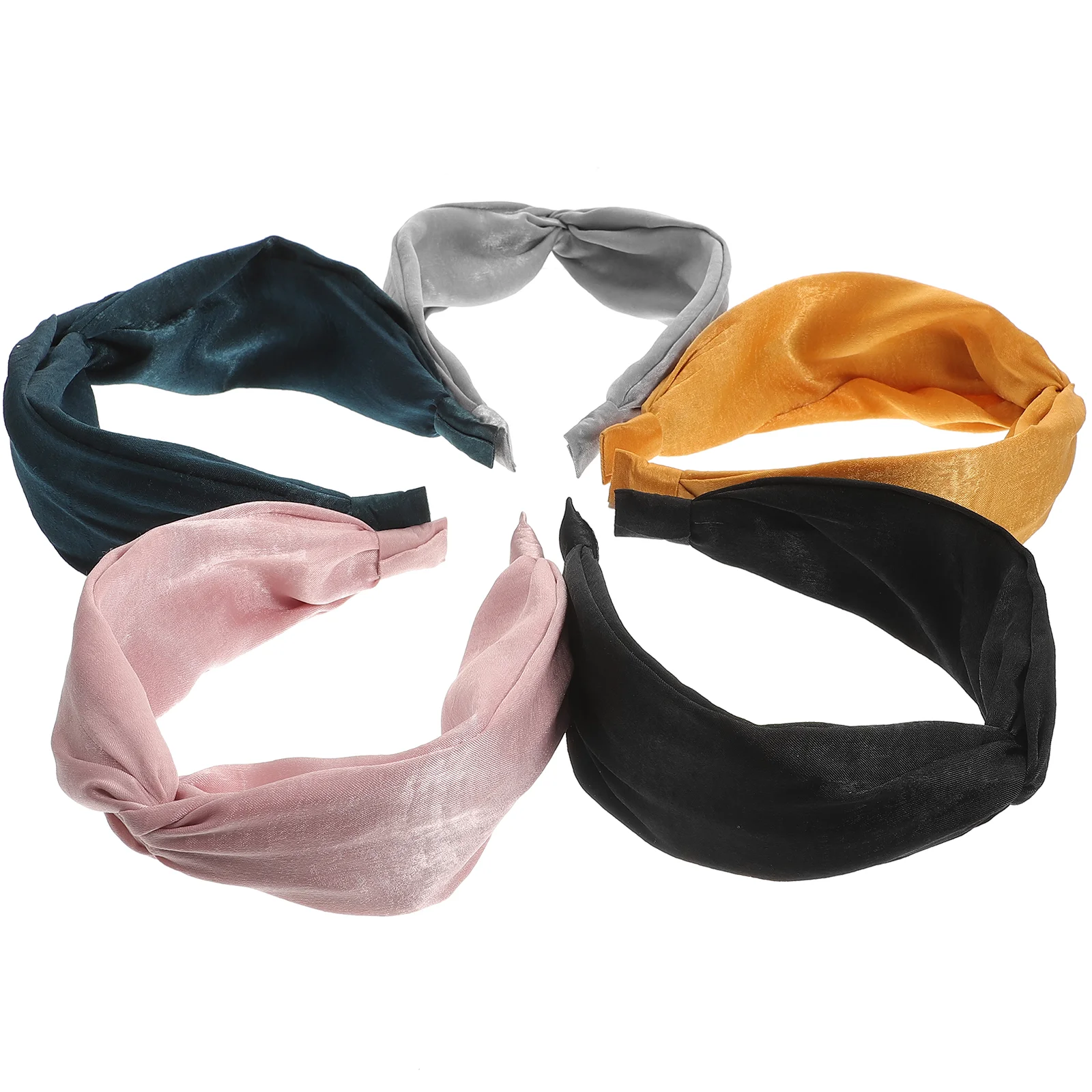 5 Pcs Beach Headbands Hair Ribbons Girls Knotted Wrap Wide Women Athletic Elastic Accessories