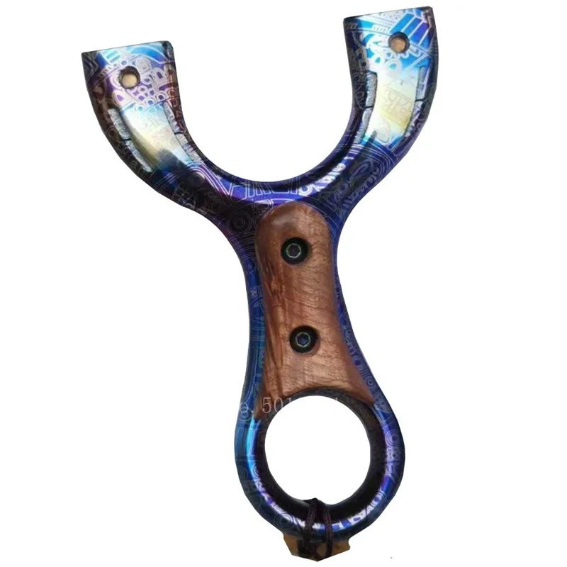 

Professional High-quality titanium alloy Slingshot Outdoor Catapult Hunting With Flat Rubber Band strong powerful