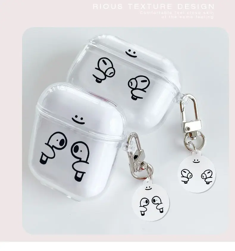 

Забавные наушники в руке, прозрачные наушники для Airpods Pro 3, беспроводная крышка, Bluetooth-бокс для Airpod 2, 1 чехол, брелок