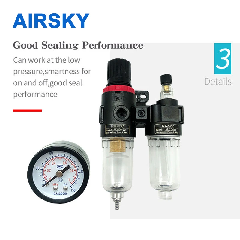 AFC2000 G1/4“ Air Pressure Regulator AFR2000 AL2000 Compressor Oil Water Separator Filter Trap Reducing Valve |