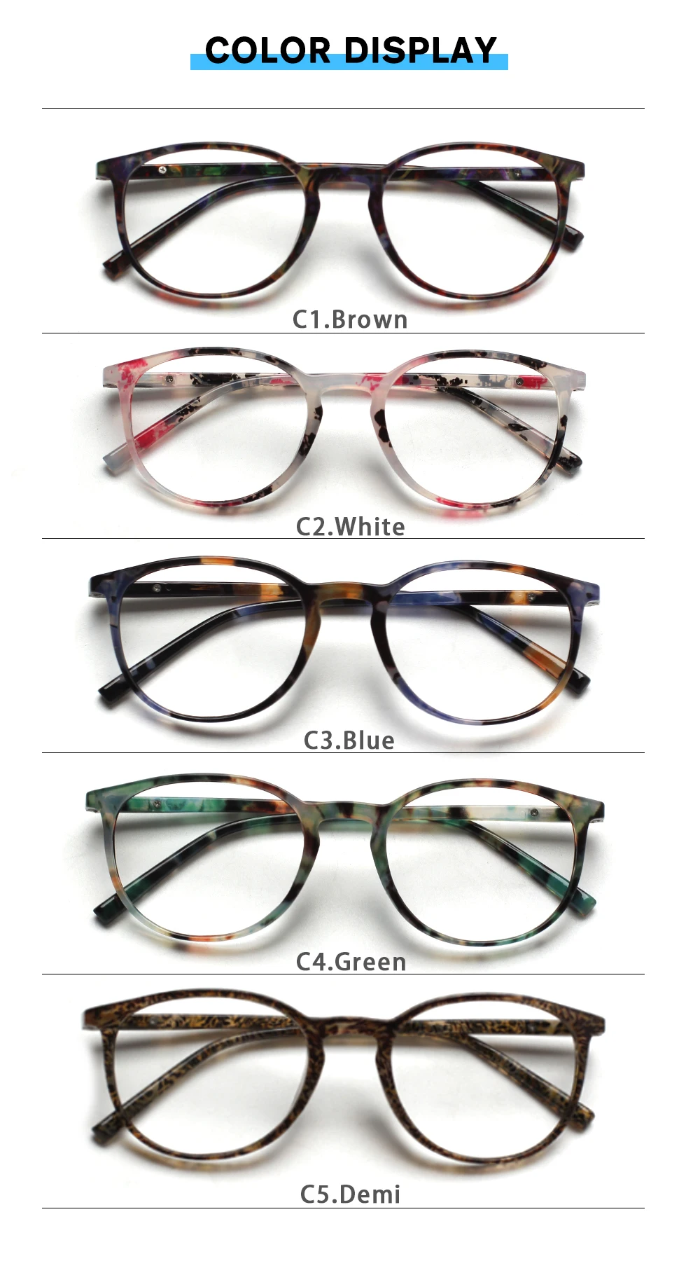 Классические очки для чтения в оправе с принтом женские высококачественные