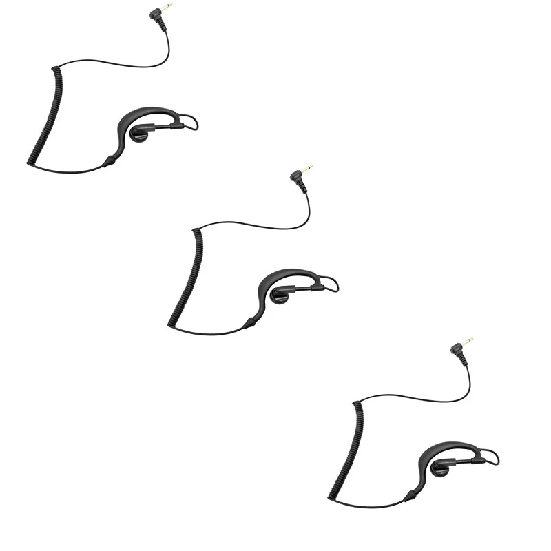 3 pack pcs lot G Shape Soft Ear Hook 3.5mm L Plug Listen Only Ham Radio Receiver Coil Earpiece Headset for Baofeng speaker