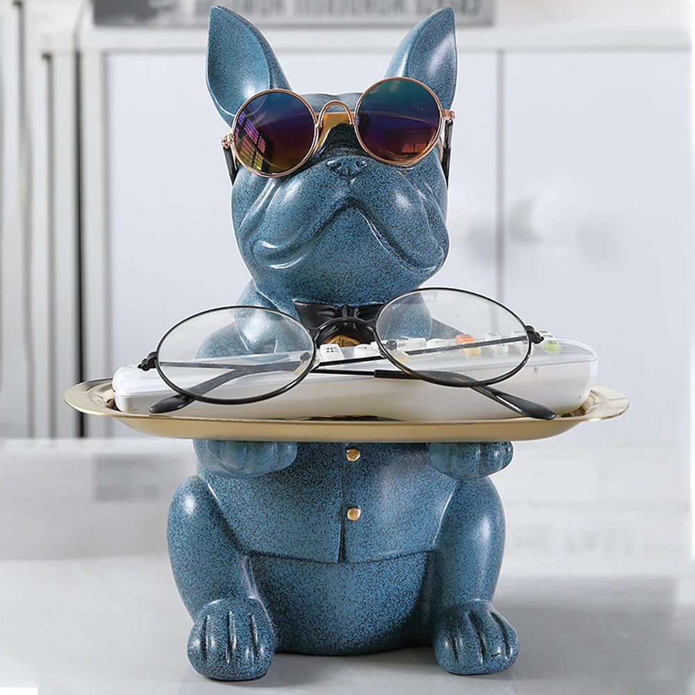 

Key Candy Desktop Decorations Modern Miniature Coin Bank Statue Figurine Cool Bulldog Nordic Style Sculpture Gift Desk Storage