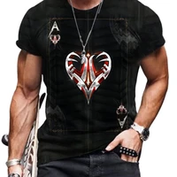 mens casual t shirt 3d printed poker graphics o neck short sleeve fitness breathable street new style super flow shirt 2022