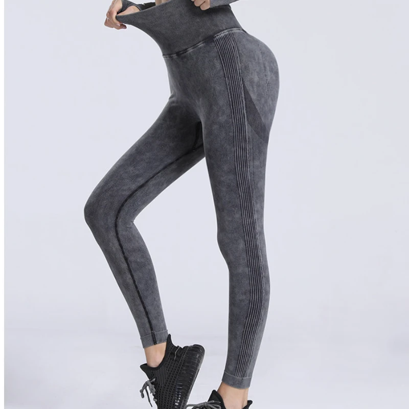 

New Naked Feeling Washing High Waist Slimming Fitness Pant Yoga Sexy Peach Buttocks Sports Leggings Gym Trainning Jogging Tights