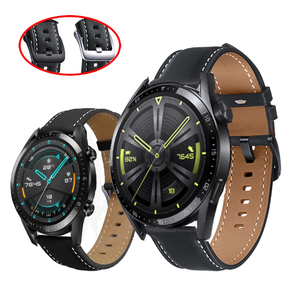 

For Huawei GT2 GT 3 42mm 46mm Watch Strap 22mm 20mm Leather Sport Bracelet For Huawei GT 2 Pro/Runner/2E/Honor Magic 1 2 Correa