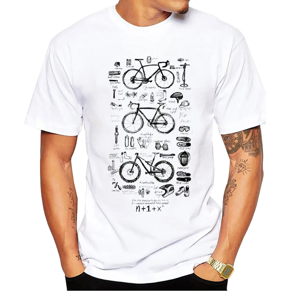 TEEHUB Vintage MTB Herren T-Shirts Retro Altes Fahrrad Print Junge T-Shirt Kurzarm Radfahren Sport Tops Bike Lovers T-Shirts – Detail 1