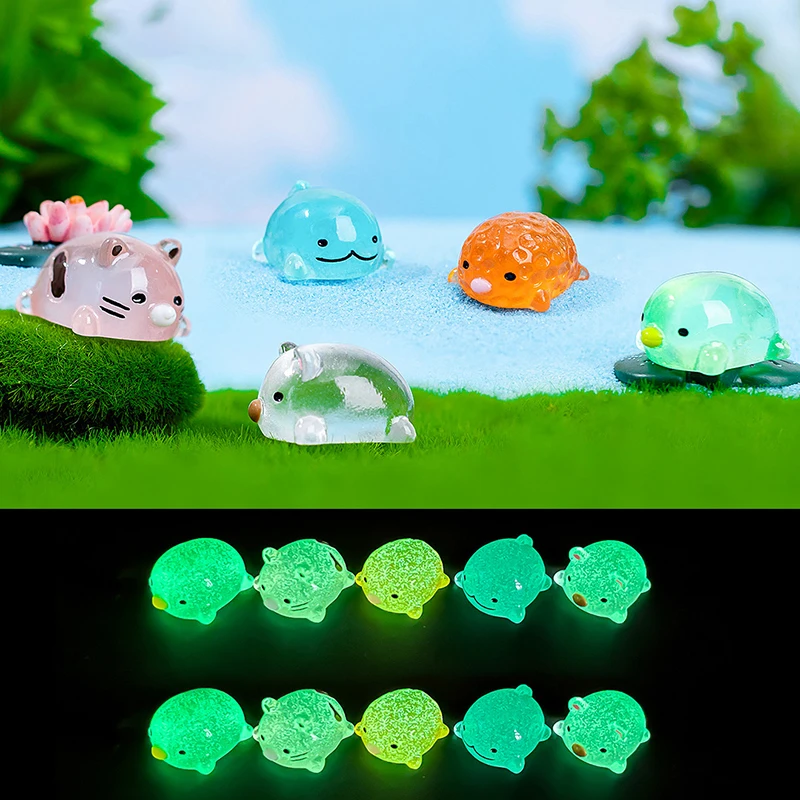 

5Pcs Creative Cute Luminous Corner Creature Ornaments DIY Home Figurines Miniatures Gardening Moss Landscaping Decor Crafts