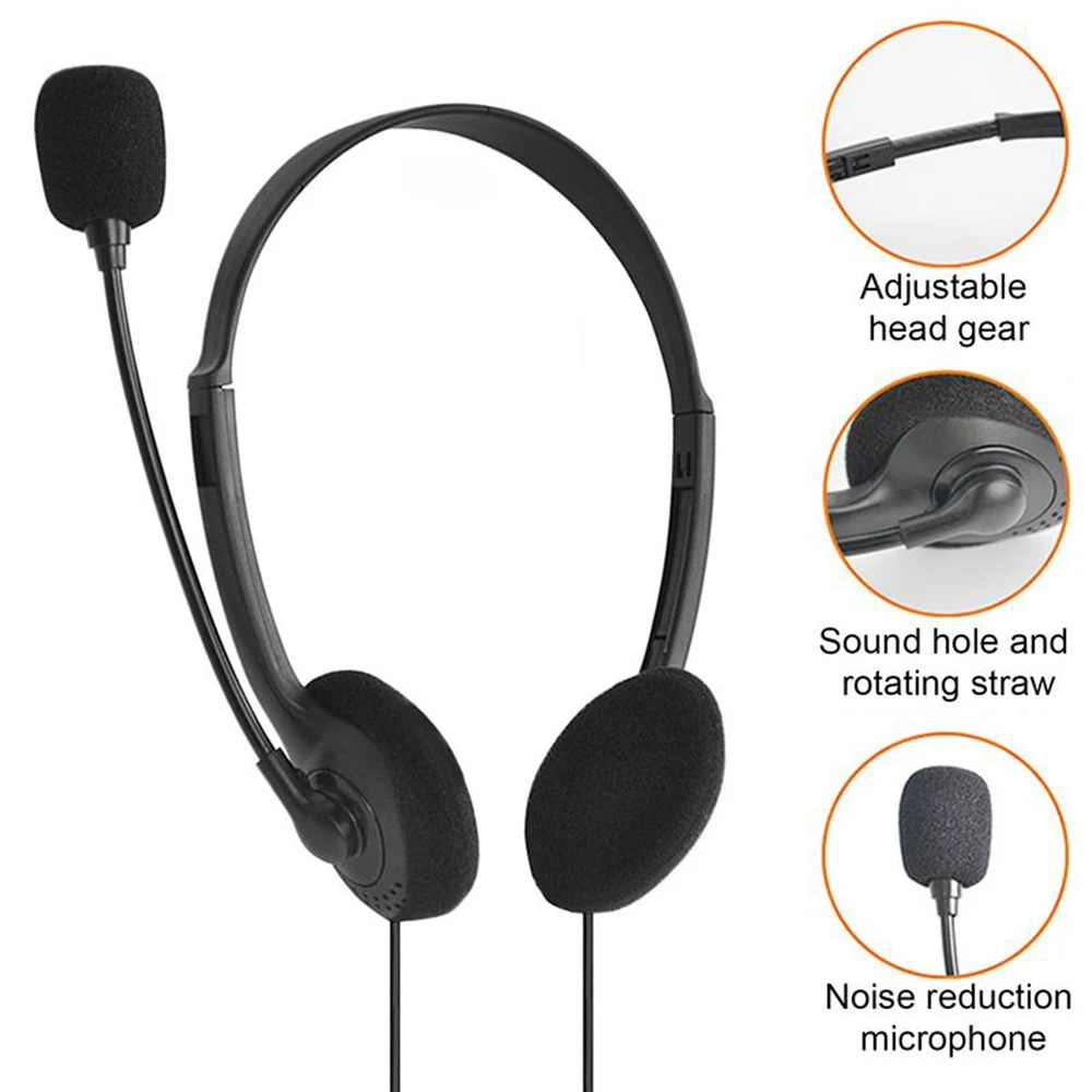 Call Center Clear Voice Office School PC Gaming With Microphone USB Wired Computer Headset Volume Control Noise Reduction images - 6