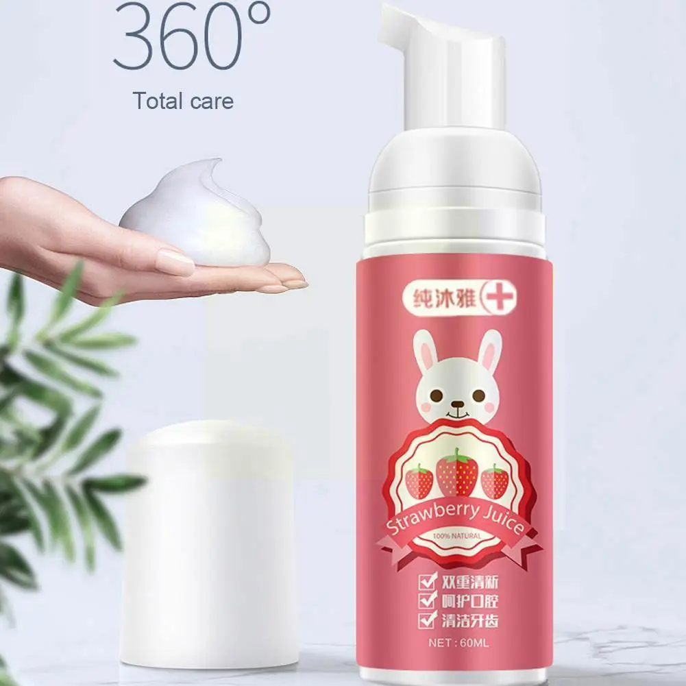 

60ml Children's Toothpaste Children Can Swallow Mousse Strawberry Necessities Household Orange Toothpaste Foam Daily Q2Z2