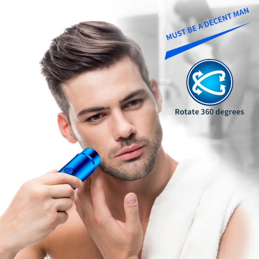 

Travel Easy to Use Men's Beard Portable Electric Shaver Rechargeable Razor Razor Trimmer Mini USB Shave