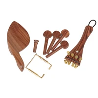 1 set 44 violin accessories parts natural jujube wood violin tailpiece tuning pegs endpins chin restchin holder screws