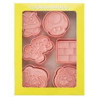 6pcssets super mario cookie mold 3d cartoon frosting cookie fondant plastic push type household baking mold christmas gifts