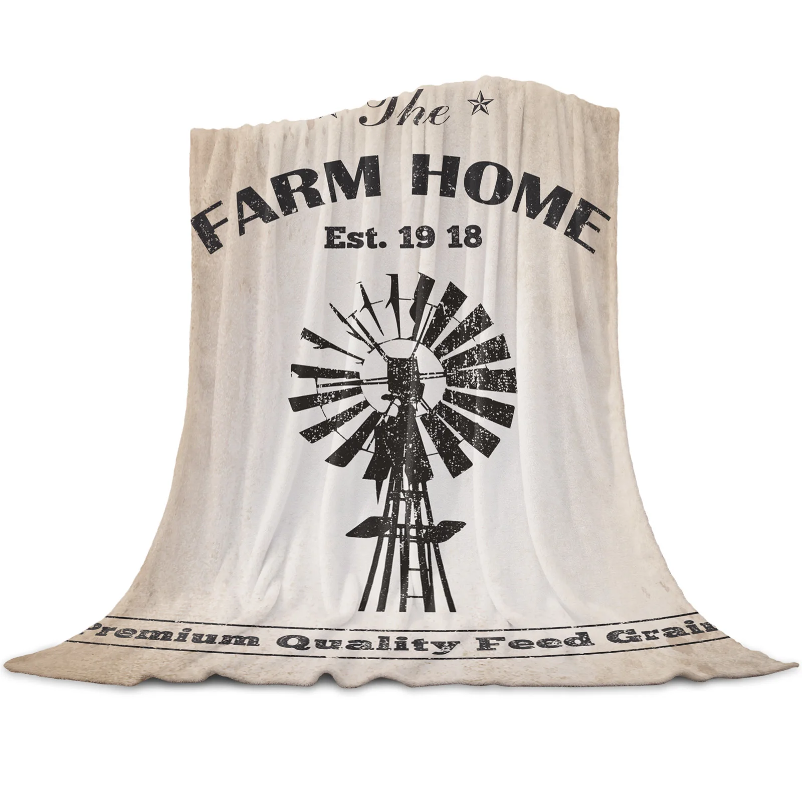 

Фланелевое Одеяло в стиле ретро с изображением фермерской мельницы, мягкое удобное легкое теплое домашнее украшение для детей и взрослых, подарок для путешествий
