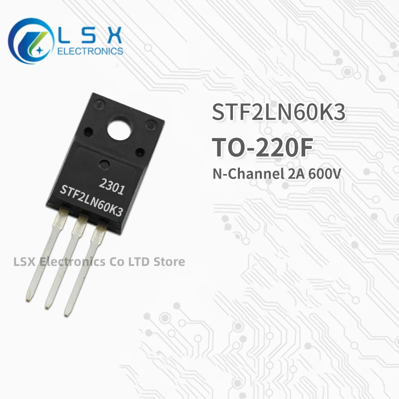 

10PCS NEW Original Factory Direct Sales STF2LN60K3 TO-220F Encapsulation N Channel MOS Field effect transistor 2A 600V