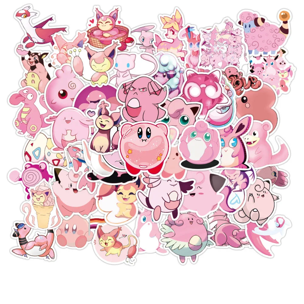 

50 шт. милые аниме наклейки Кирби, эстетические наклейки, милый ноутбук, сноуборд, водонепроницаемые граффити, скрапбукинг, забавные автомоб...
