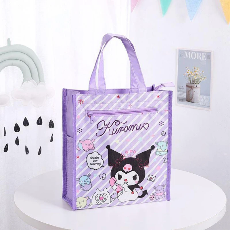 

Sanrio Kuromi My Melody Large Capacity Portable Tutoring Bag Hand Bag Cute Cartoon Cinnamoroll Pochacco Student Toys for Girls