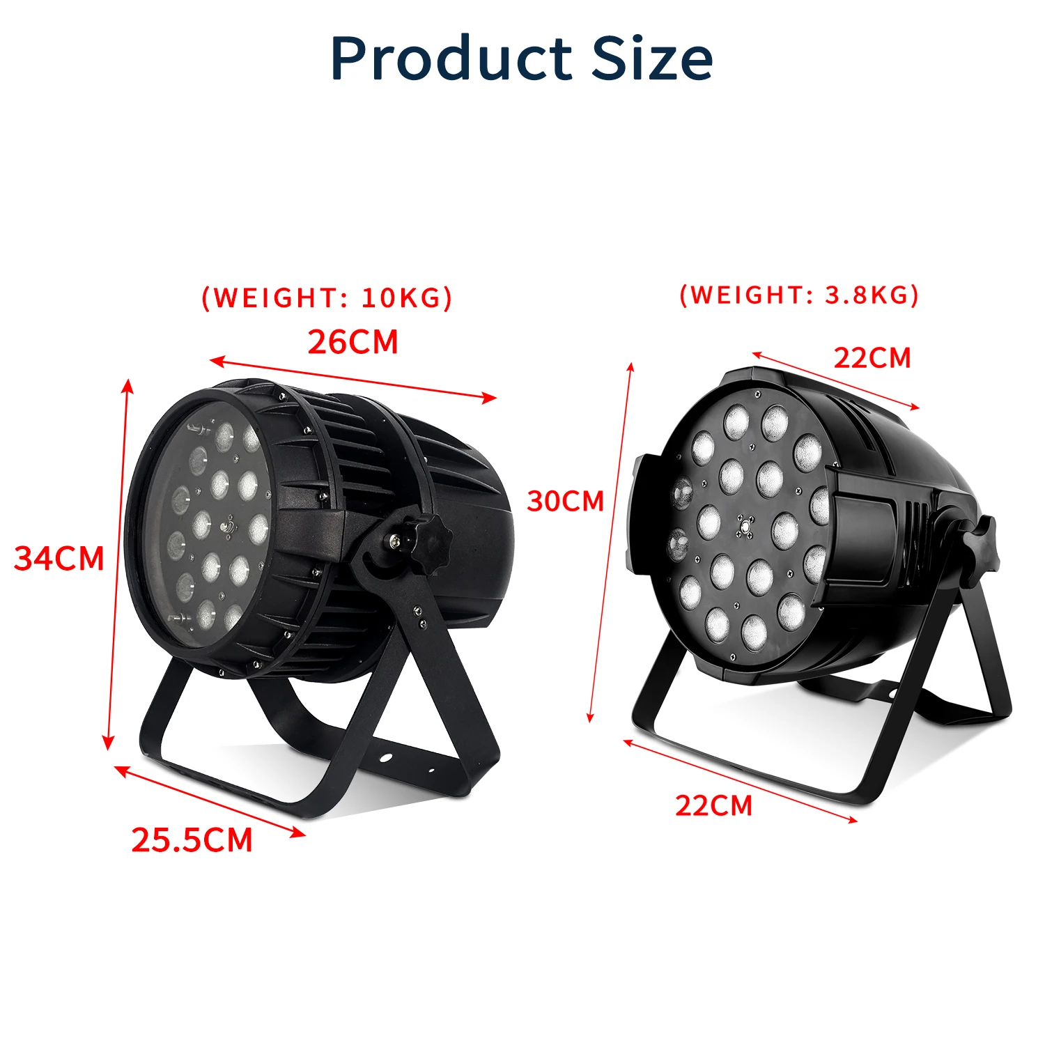 Zoom Par Light 18 x 12 Вт IP65 Водонепроницаемый светодиодный светильник RGBW 4 в 1 / RGBWA + UV 6