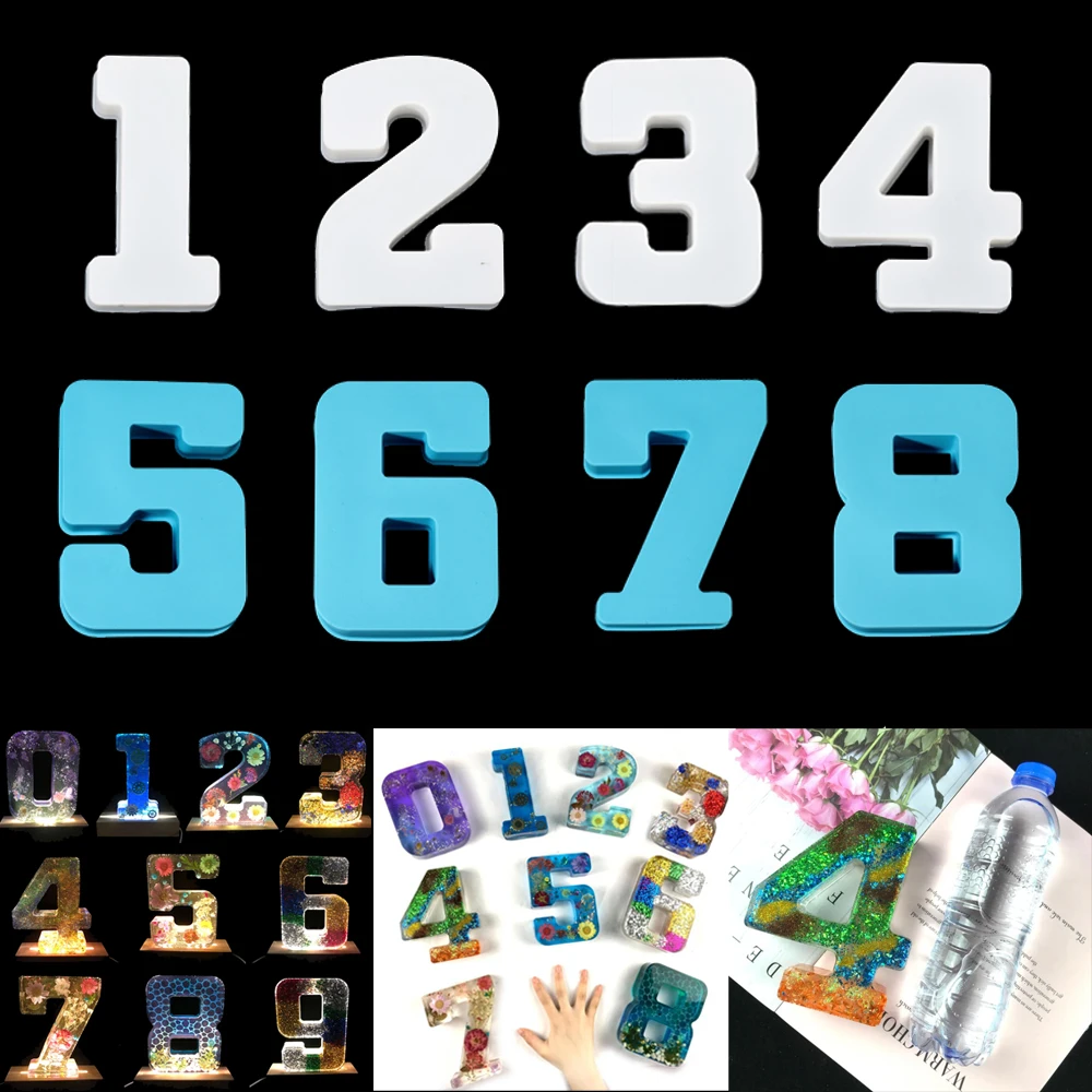 

1Pc Large Number Silicone Mold UV Epoxy Resin Molds Handmade Crafts For DIY Soap Candle Party Wedding Home Decoration Supplies