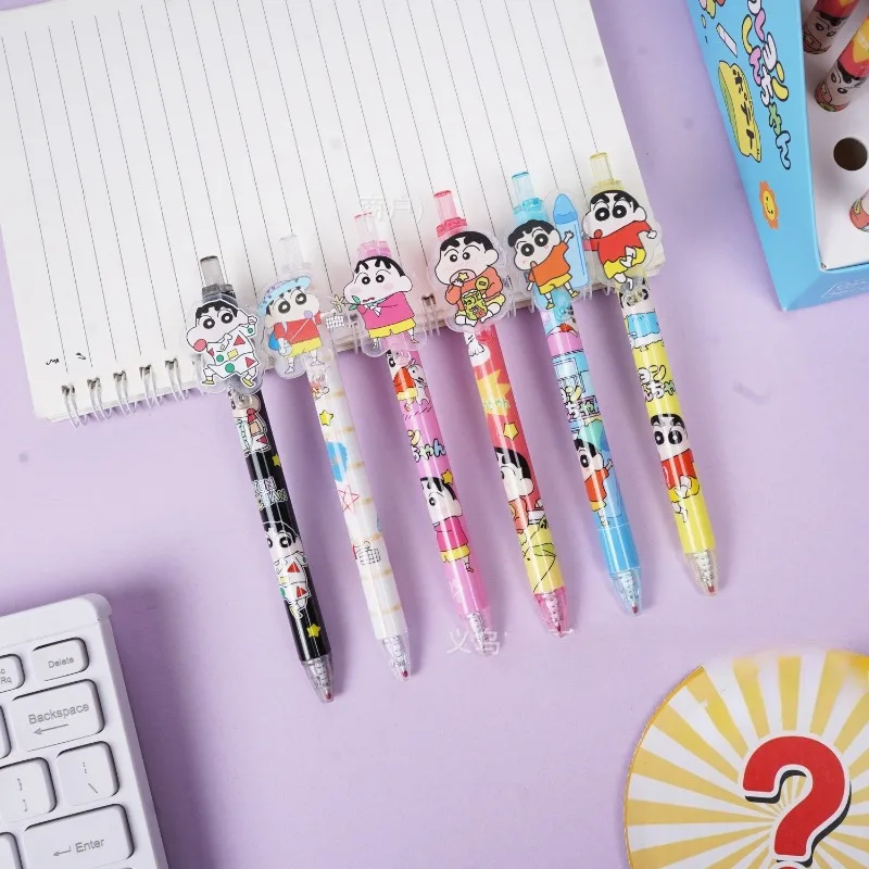 Фото Набор гелевых ручек Crayon Shinchan (48 шт./коробка) с мультяшным дизайном, для школы и офиса, канцелярские принадлежности для студентов, подарок для девочек №4