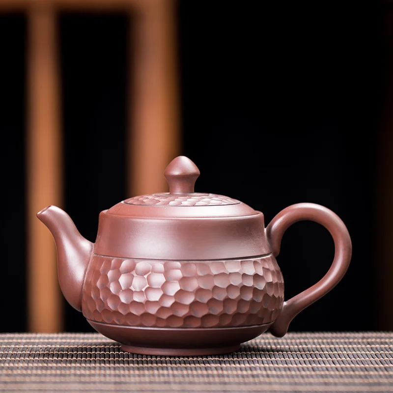 

180 мл/230 мл фиолетовый керамический чайный горшок в китайском стиле ручная резьба Фиолетовый Глиняный Чайник для дома офиса чайный набор Рос...