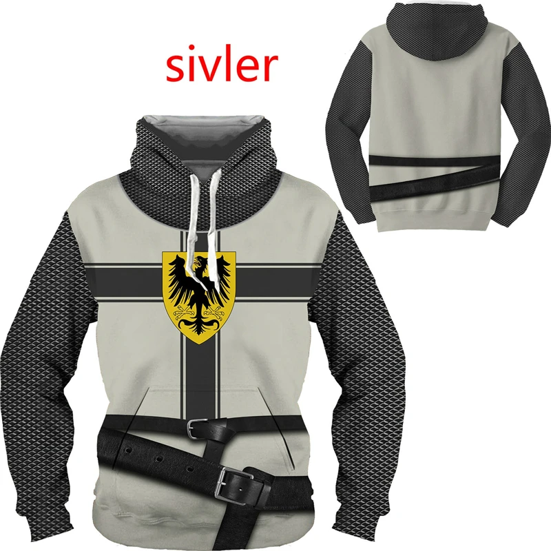 Knights Funny Cosplay 3d Printing Men's Sweatshirts Vintage Hooded Pullovers Male Casual Graphic Hoody Fashion New Sweatshirts (art.: 3920ca978229c) - 3920ca978229c