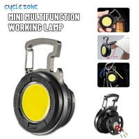 bright cob keychain work light 5 light modes floodlight with magnet and clip waterproof mini portable flashlight camping light