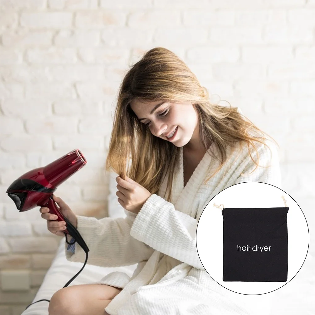 

2Pcs Drawstring Hair Dryer Pouch Smooth Safe Hair Dryer Organizer for Home