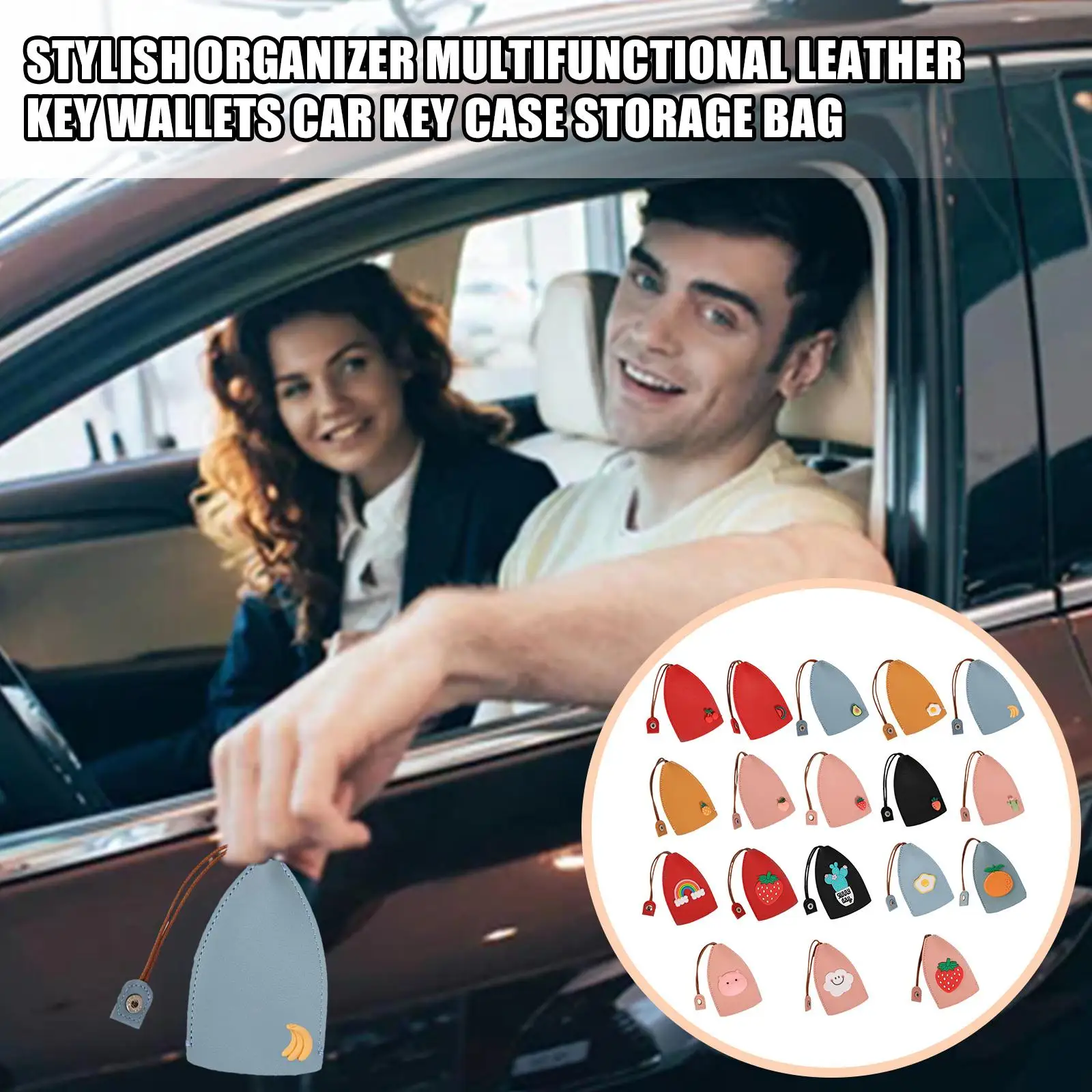  Color Key Protector Car Key Holder Leather Key Bag Household Lock Universal Bag Cute Key Bag Cover Key Organizer images - 6
