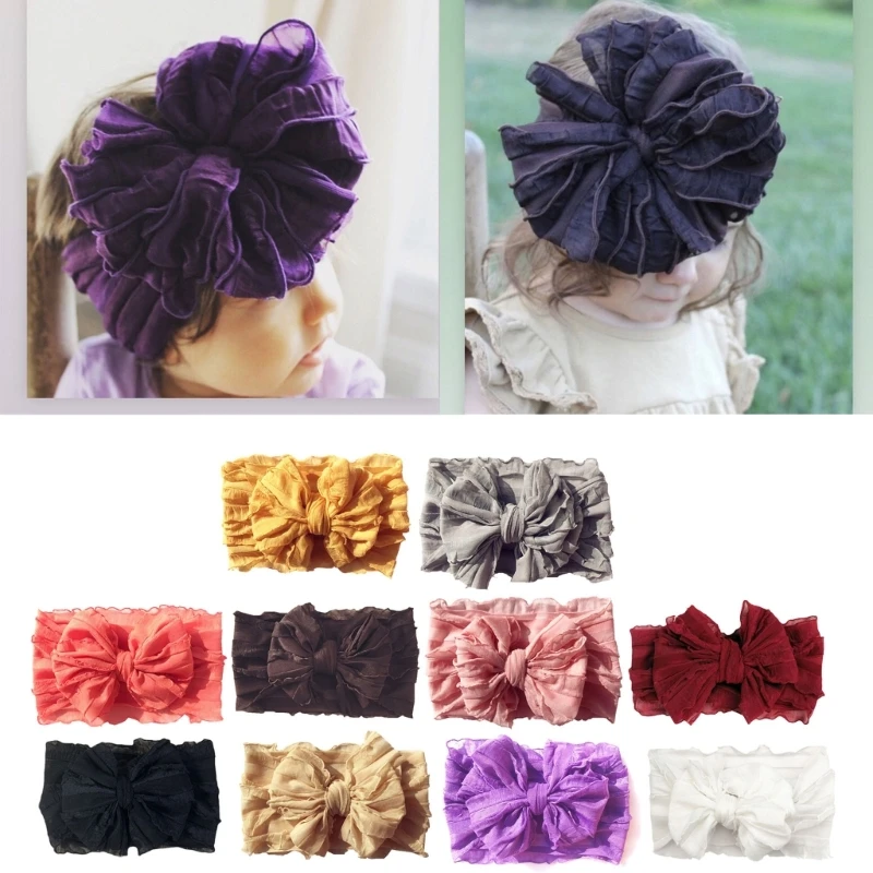 

Детские Большие кружевные головные уборы с бантом для маленьких девочек головная повязка с фотоэлементами