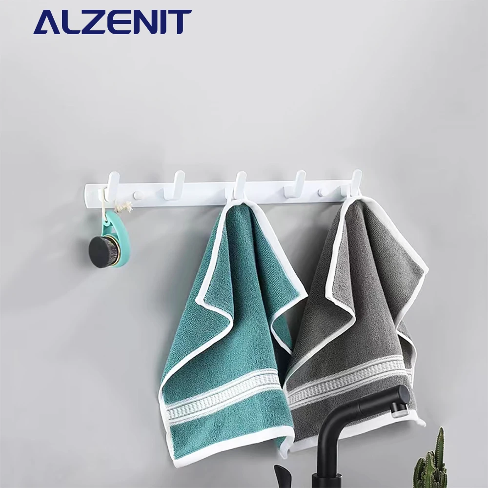 Rack Space Aluminum White Hanger Kitchen Bedroom Wall Mounted Multifunctional Shelf Bathroom Accessories