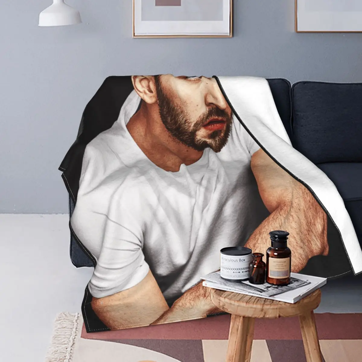 

Chris Evans Blankets Fleece All Season Actor Director Portable Lightweight Throw Blankets for Bed Office Bedspread