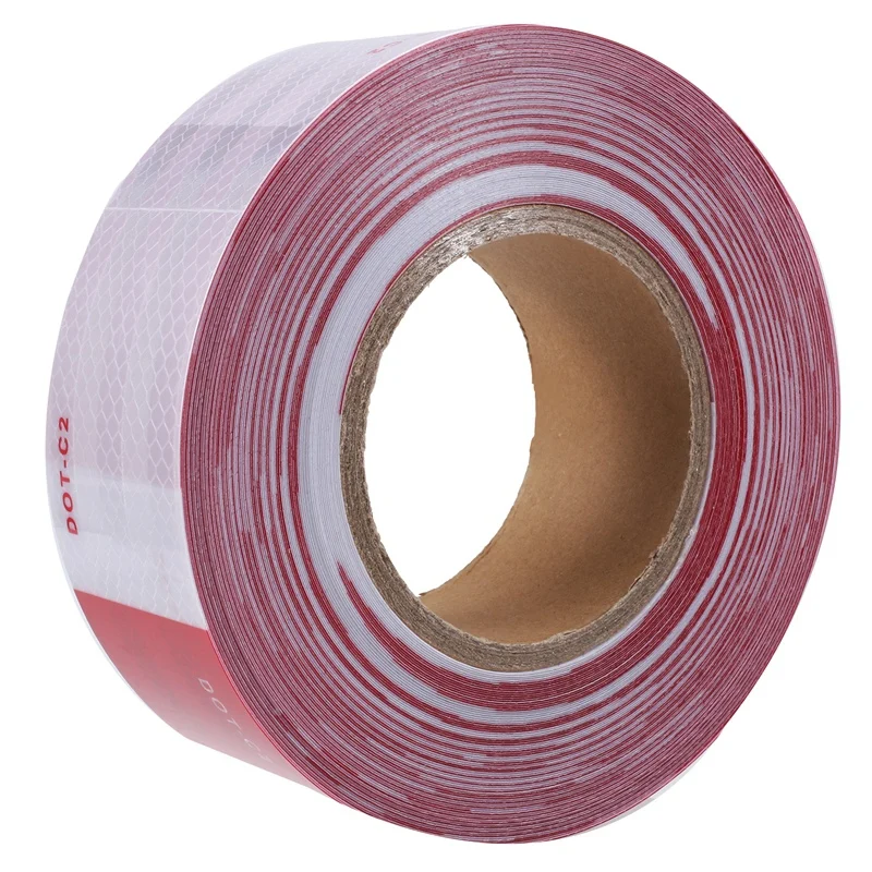 

Red And White Reflective Tape Reflective Film Car Truck Body Stickers Annual Inspection Reflective Strip