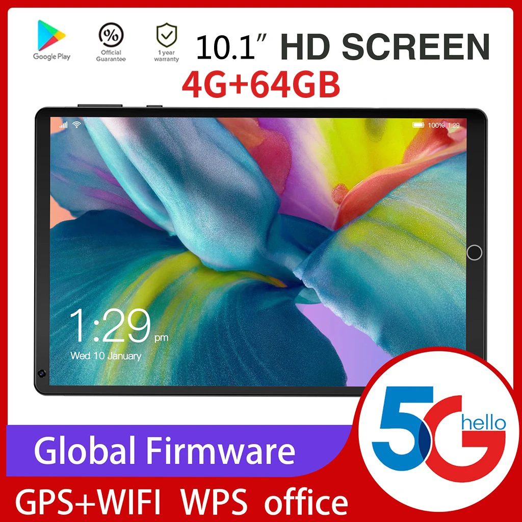 Hot Sale 10.1 Inch Octe Core 4G+64GB Android 9.0 WiFi Tablets Dual SIM Dual Camera Bluetooth 4G WiFi Panggilan Telepon Tablets