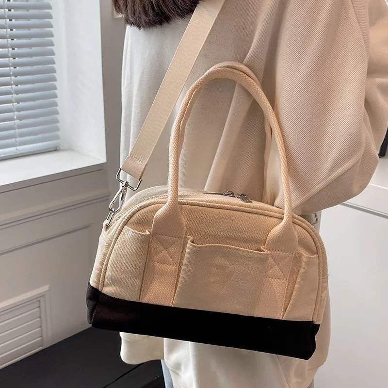 

2022 New Ladies Casual Large Capacity Shoulder Bag Fashion Canvas Handbag High Quality Casual Tote Bag Versatile Messenger Bag