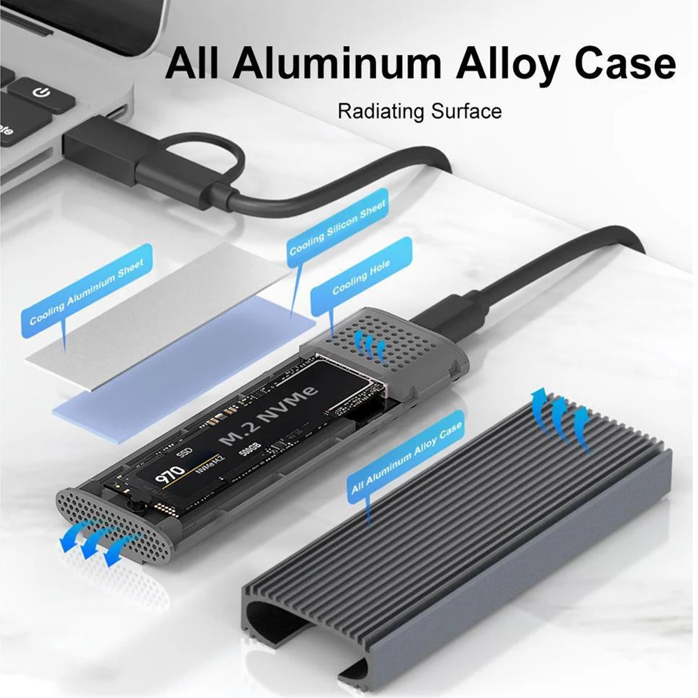 Адаптер MAIWO M.2 NVMe SATA SSD 10 Гбит/с PCIe Type C M2