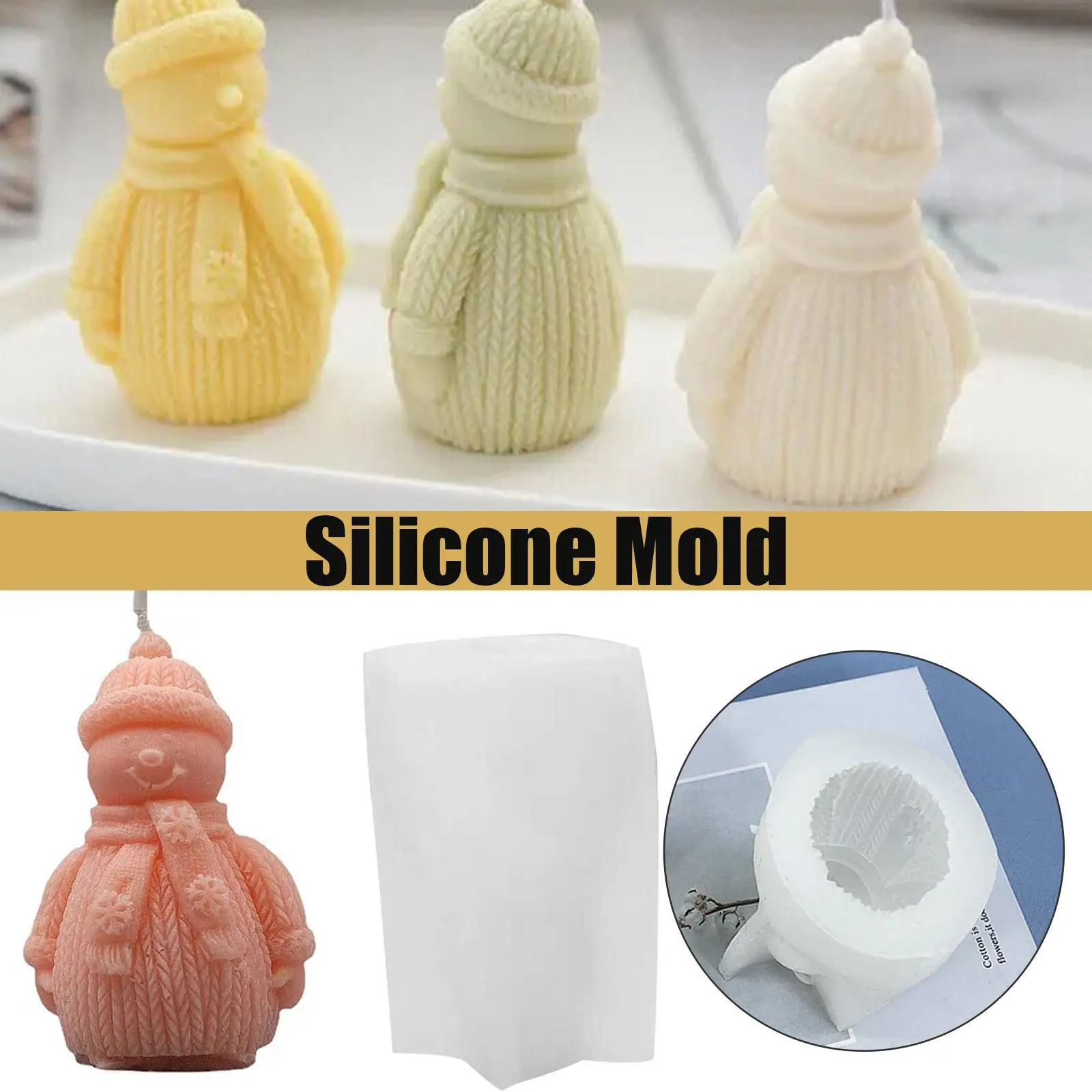 

Christmas Snowman Silicone Mold Handmade DIY Soap Candle Mould Candle Aroma Plaster Making Supplies Home Crafts Decoration Decor