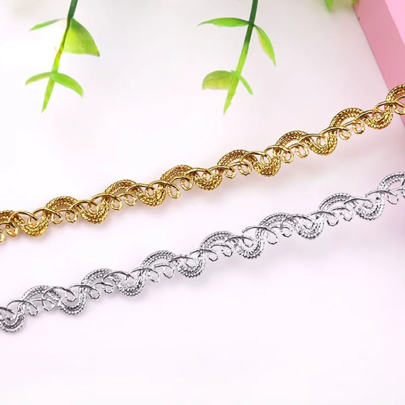 

2/5Yards Gold and Silver Lace High Quality Clothing Sofa Curtain Home Textile DIY Sewing Accessories Trims Ribbon Lace