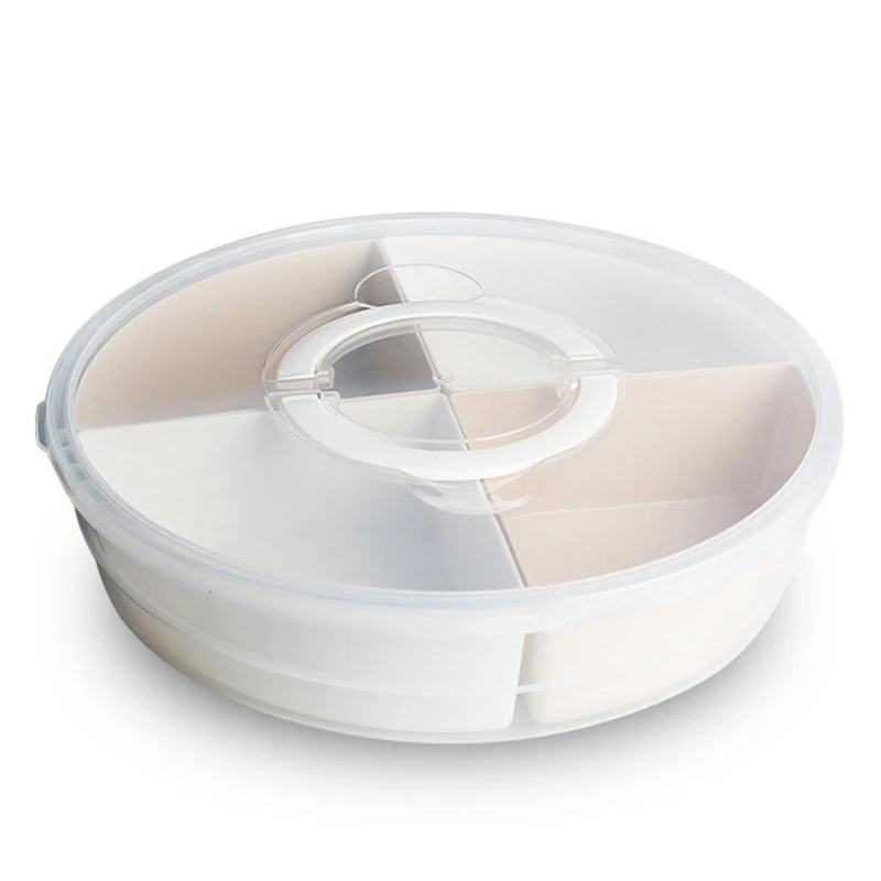 

4-Compartment Vegetable Tray Snack Storage Box with Lid Fruit Bowl with Lid