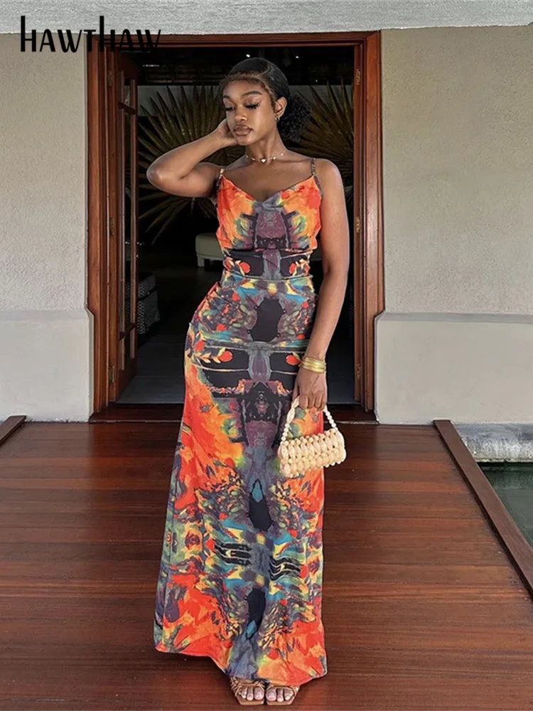 

Hawthaw Women Party Club Evening Birthday Streetwear Bodycon Long Dress 2023 Summer Clothes Wholesale Items For Business