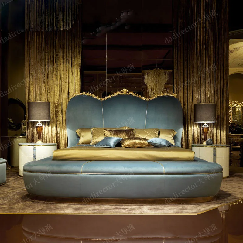 Европейская матерчатая кровать большая квартира вилла Главная спальня