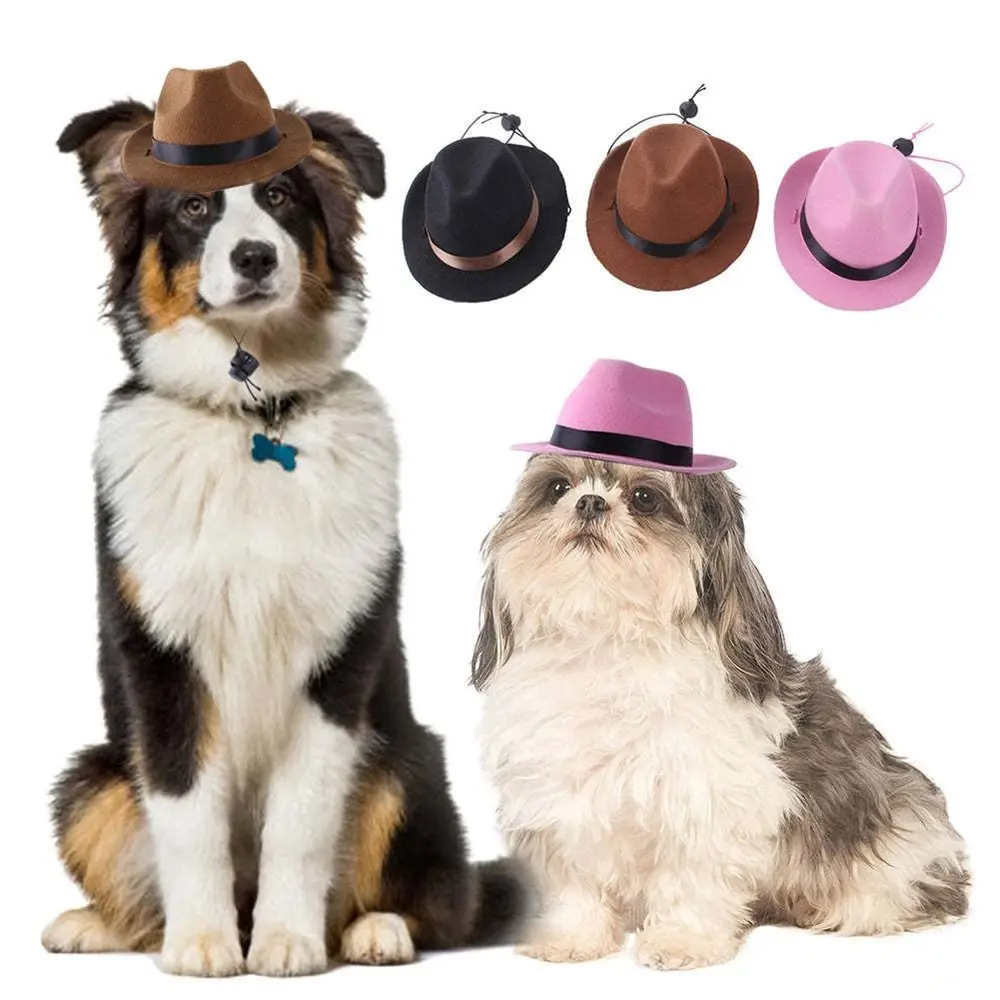 Funny for Puppy Kitten Party Supplies Pet Accessories Dog Costume Top Hat Pet Cowboy Hat Dogs Cat Caps Headwear