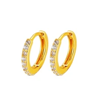 tiny cubic zircon inlaid fashion women girls hoop earrings 18k yellow gold filled exquisitived pretty jewelry gift