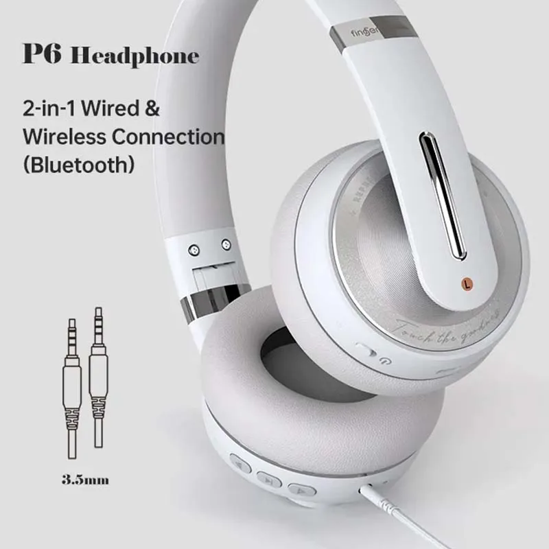 

P6 Over-Ear Wireless Headphone for Studio Dj Headset Extra Bass Silent Disco Earphones Noise Cancellation V5.0 Handsfree Earbuds