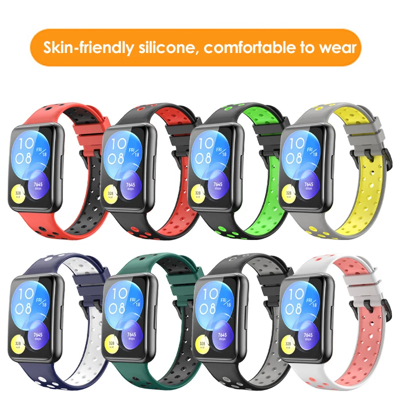 

Breathable Silicone Strap Replaceable Soft Watch Band Smart Accessories Watch Strap For Huawei Watch Fit 2