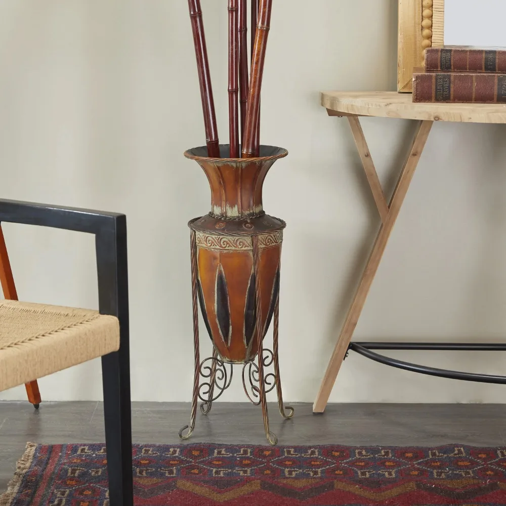 

27-Inch Vase with Attached Metal Stand Home Decor