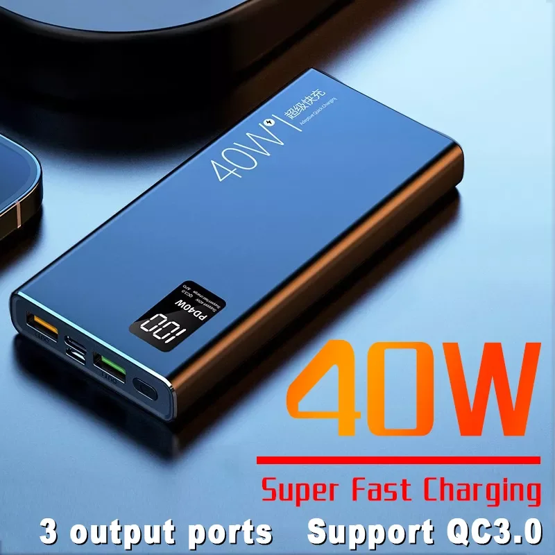 

2023NEW 40W Super Fast Charging Power Bank Portable 20000mAh Charger Digital Display External Battery Pack For IPhone Xiaomi Hua