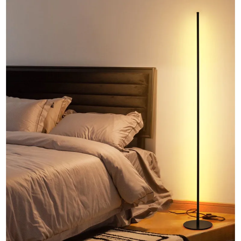 Nordic Led Floor Lamps Living Room Minimalist Black Metal Luminaria Standing Light Indoor Lighting Fixtures Home Decor