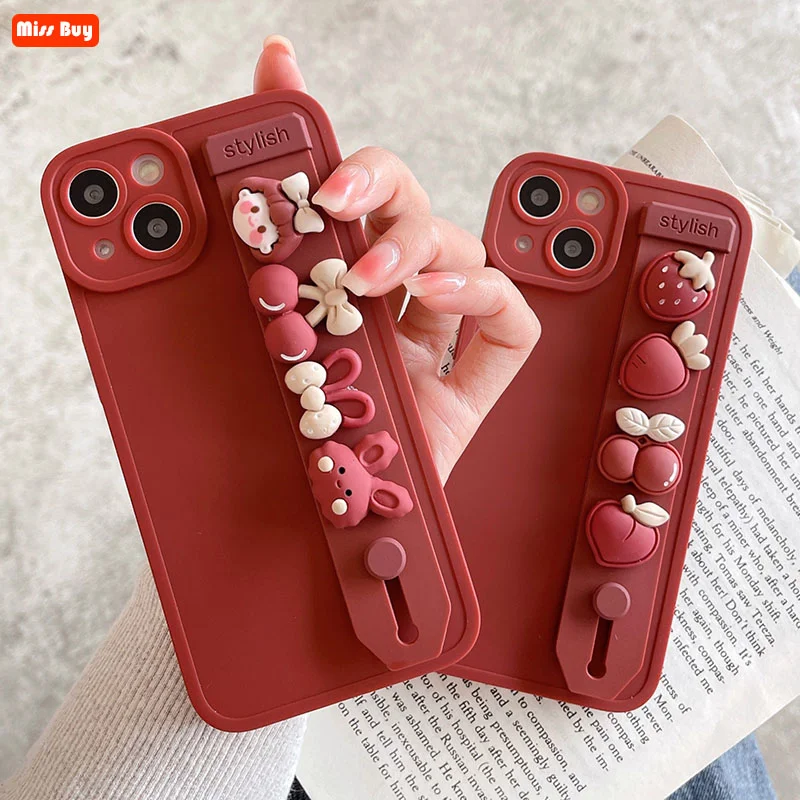 

3D Cartoom Doll Wrist Band Holder Stand Bracket Case for Huawei Honor 8X 9X Pro 10 Lite 10i X10 20 Pro 20 Lite V20 X20 30 Cover