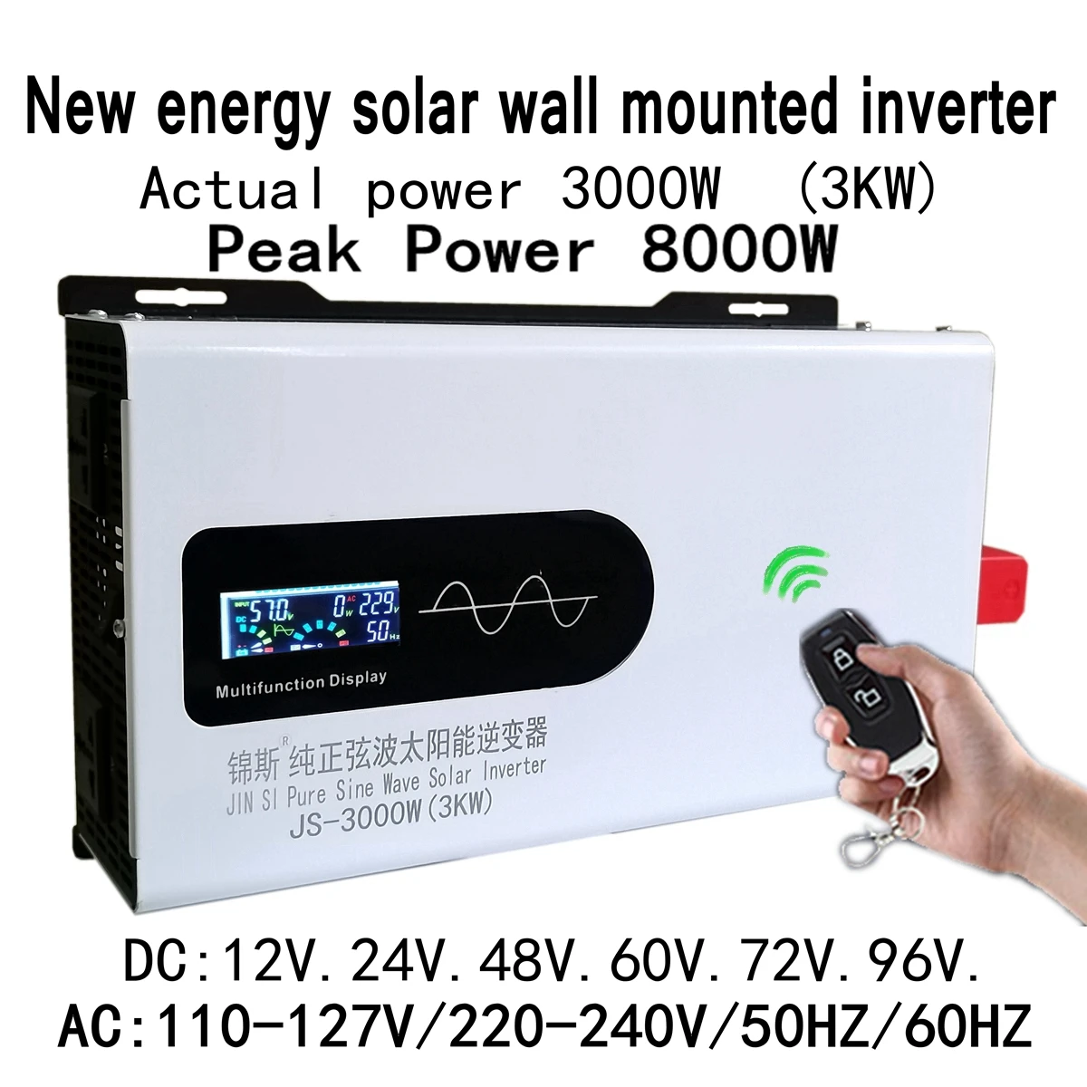 

Pure Sine Wave Inverter 220V Portable Power Bank Solar 8000W 3000W DC 12V 24V 48V 60V 72V 96V To AC 110V 120V 127V 240V Charger